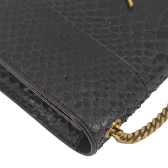 Yves Saint Laurent  Kate Python Leather Chain Crossbody Bag Black - Picture 6 of 16